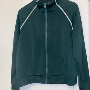 Women's Green Zip-Up Sweater